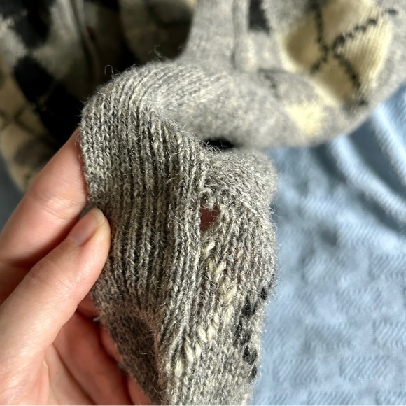 Shetland wool argyle cardigan vintage Sz small preppy librariancore academia - Picture 11 of 11